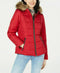 Celebrity Pink Juniors Teens Puffer Coat with Faux Fur Trim Hood Red Size XS